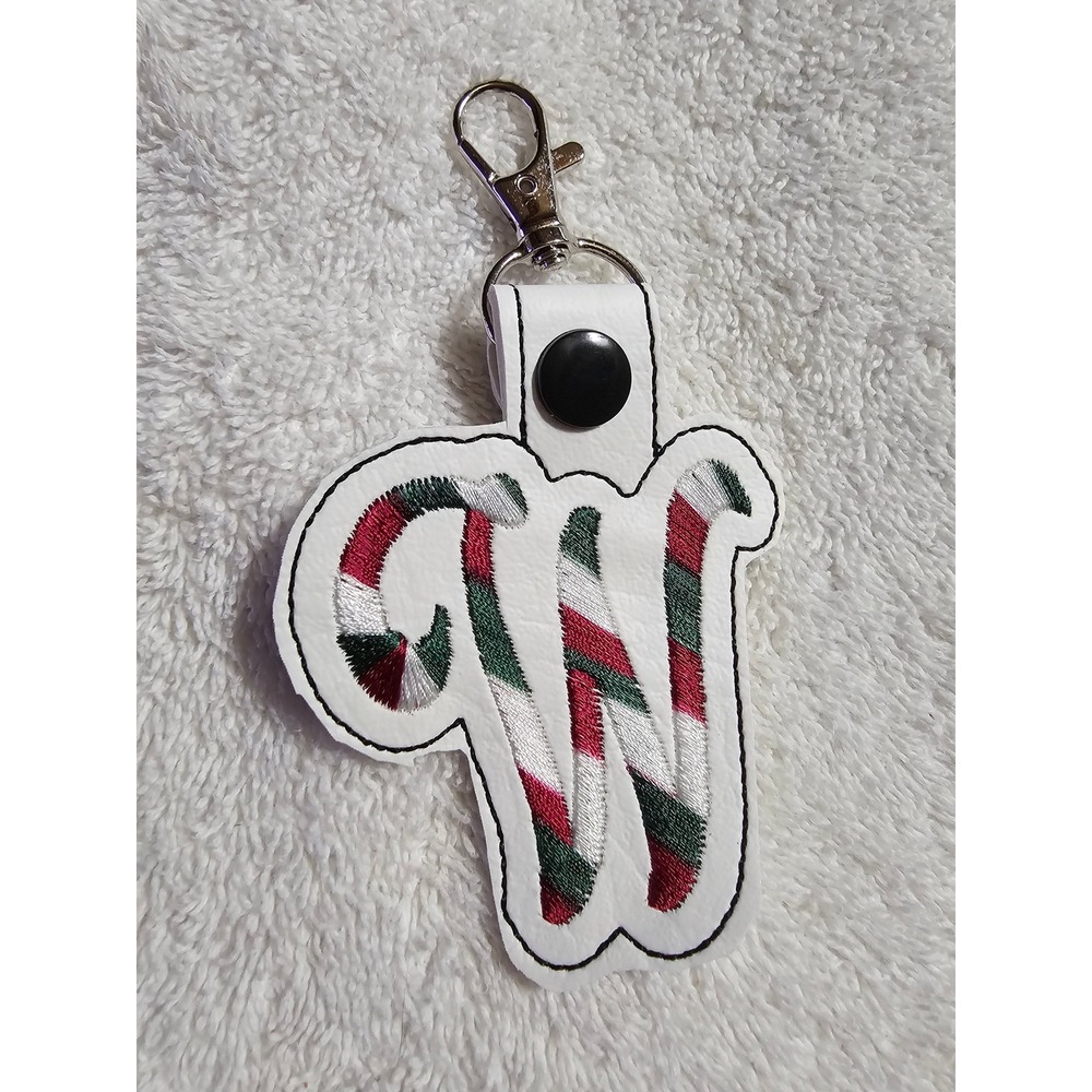 Letter W Keychain Initial Charm Bag Tag Backpack Accessory Red Green White‎